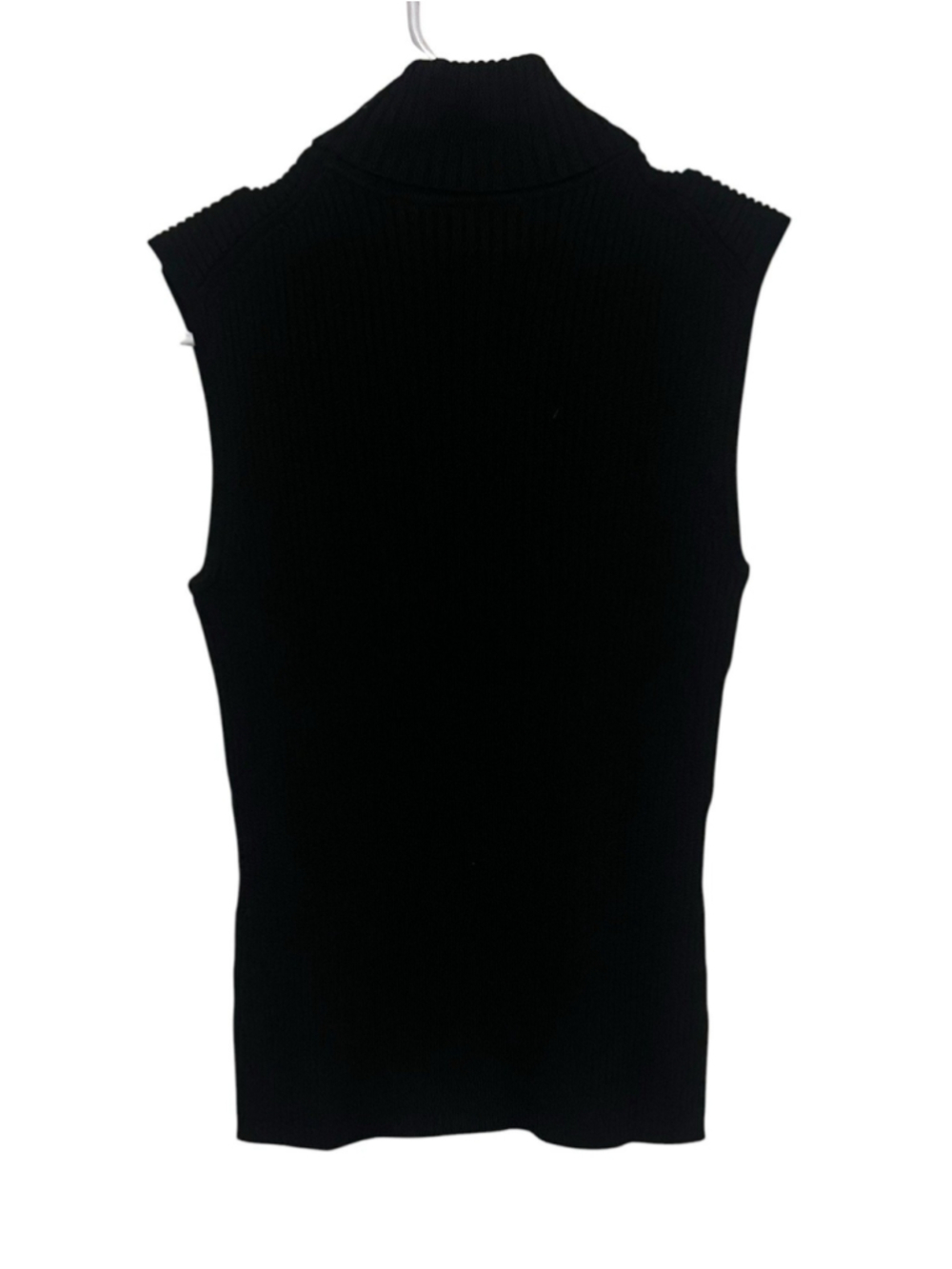Chicos Design Ribbed Sleeveless Silk Blend Sweater Small 0 Black Turtleneck Top - Picture 4 of 5